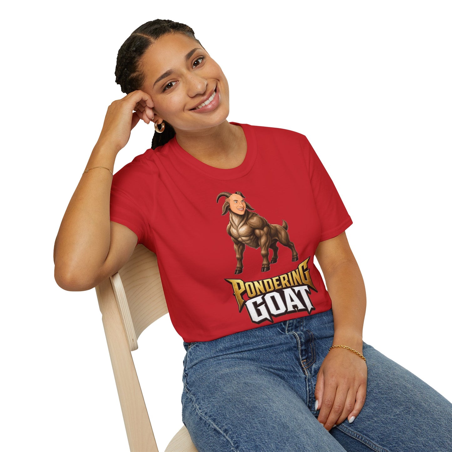 Pondering Goat Graphic T-Shirt