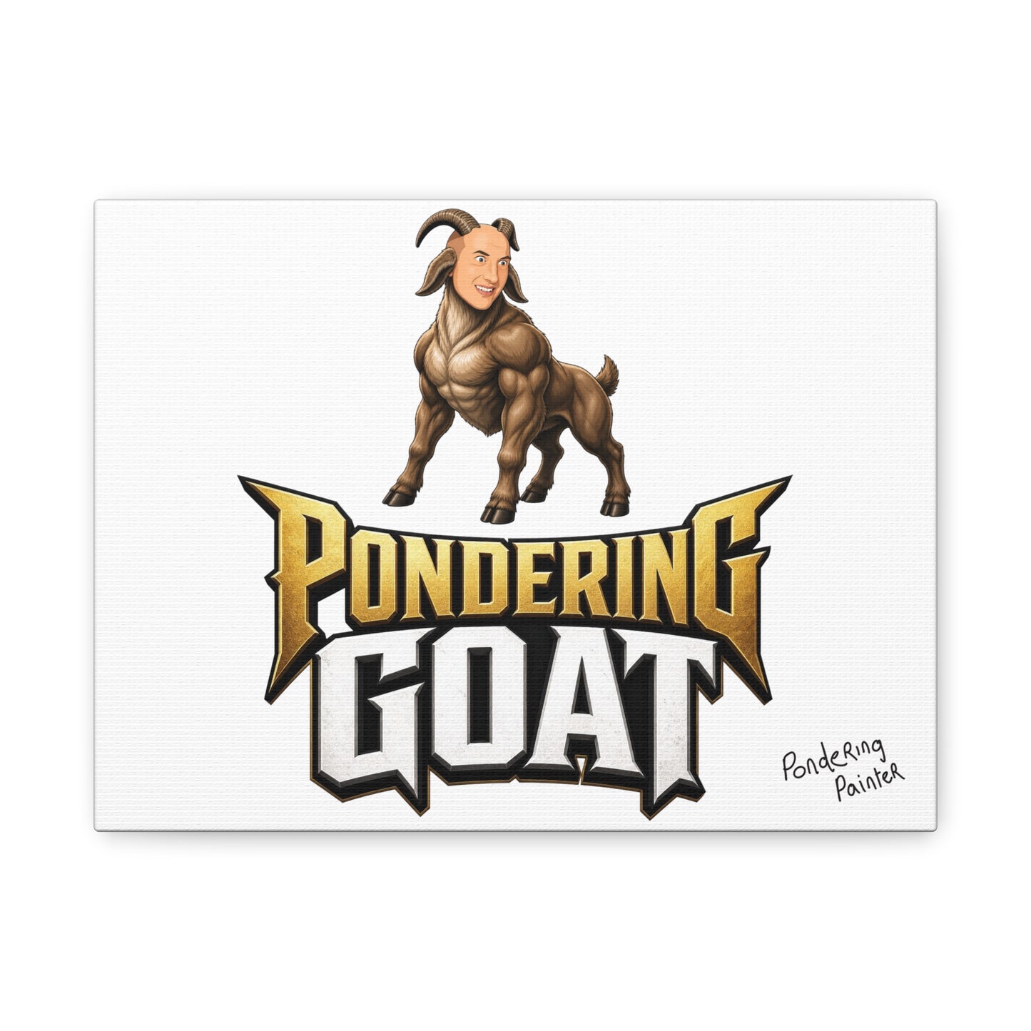 Pondering Goat Matte Canvas Print "12x9"