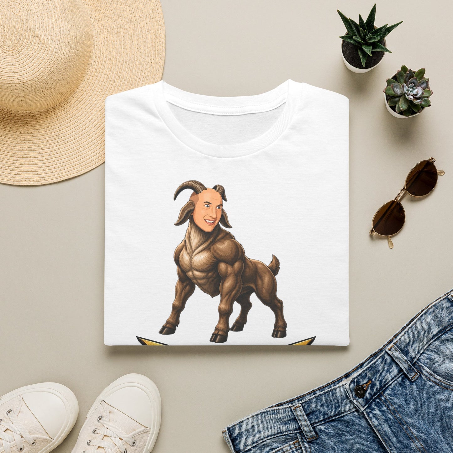 Pondering Goat Graphic T-Shirt