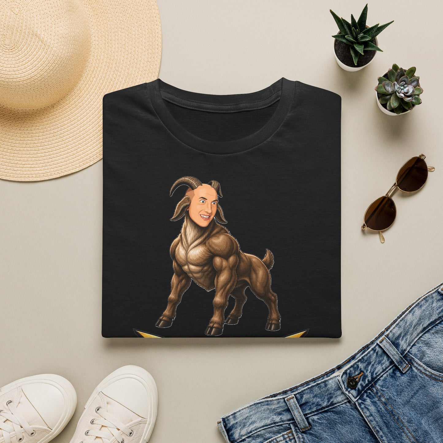 Pondering Goat Graphic T-Shirt