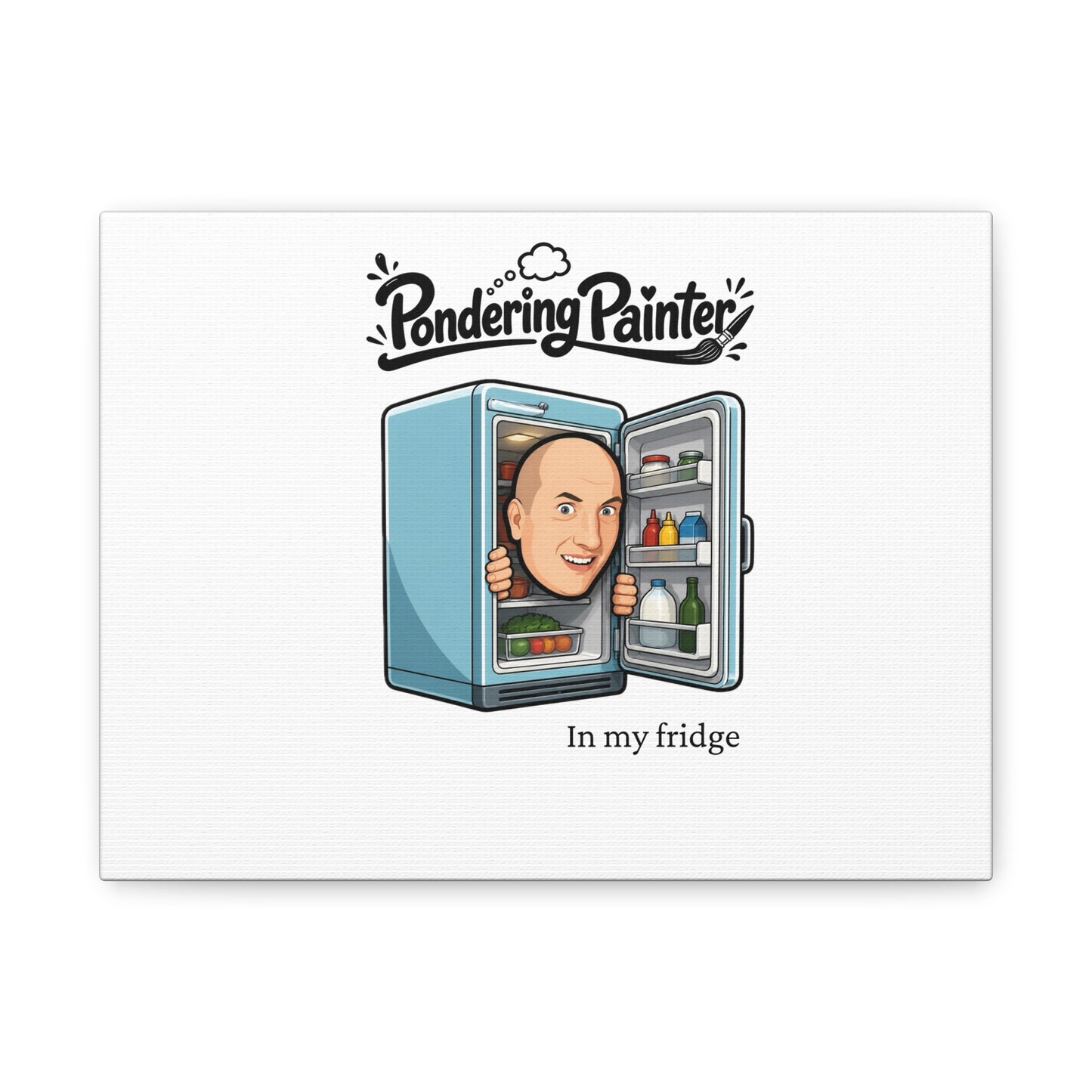 Pondering Painter 'In My Fridge' Matte Canvas Print