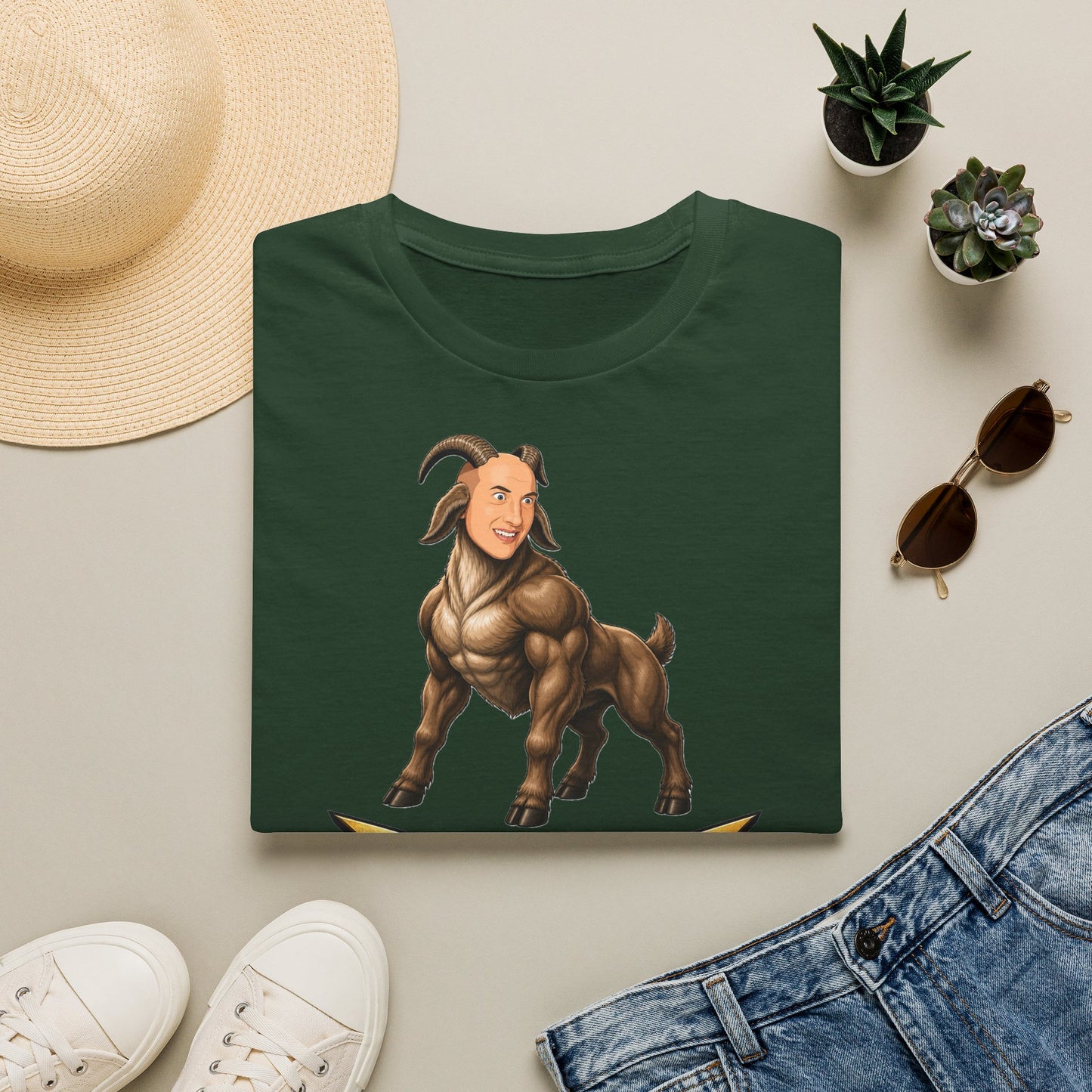 Pondering Goat Graphic T-Shirt