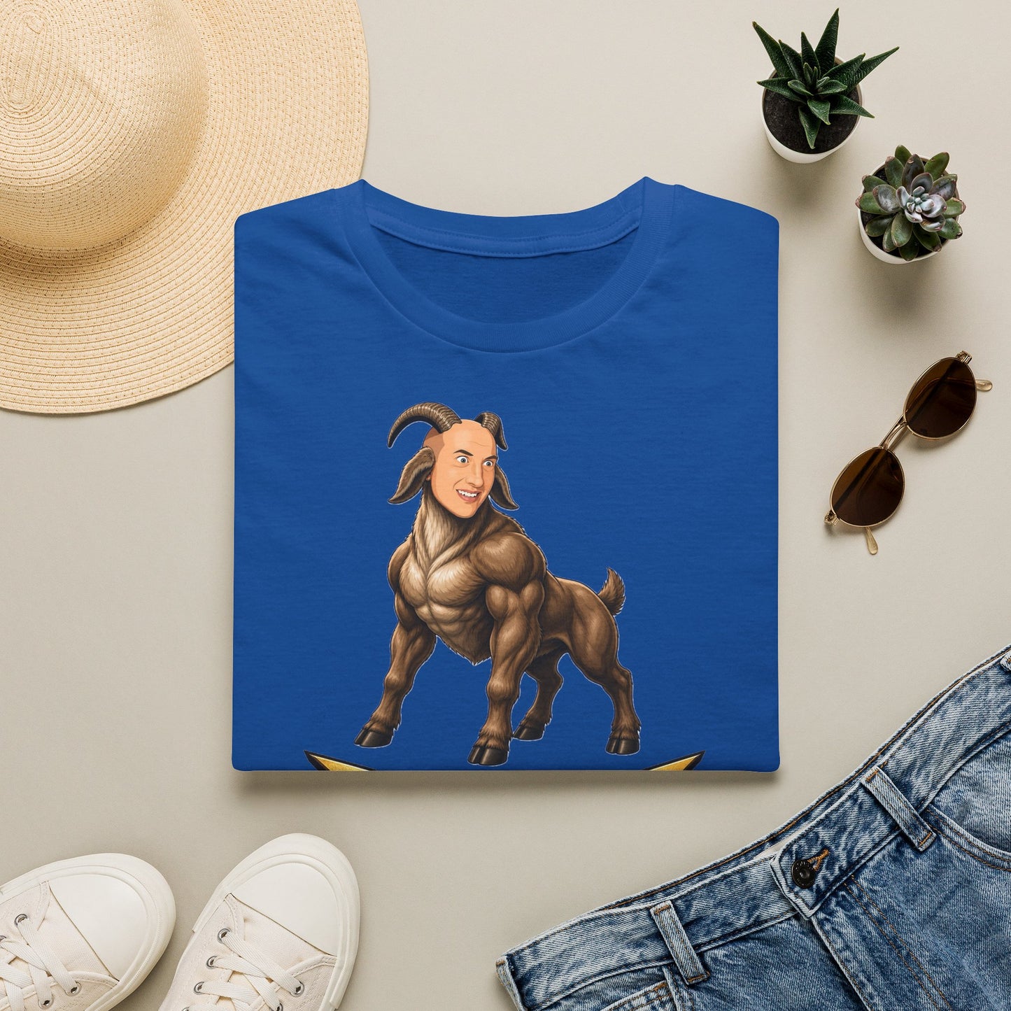 Pondering Goat Graphic T-Shirt