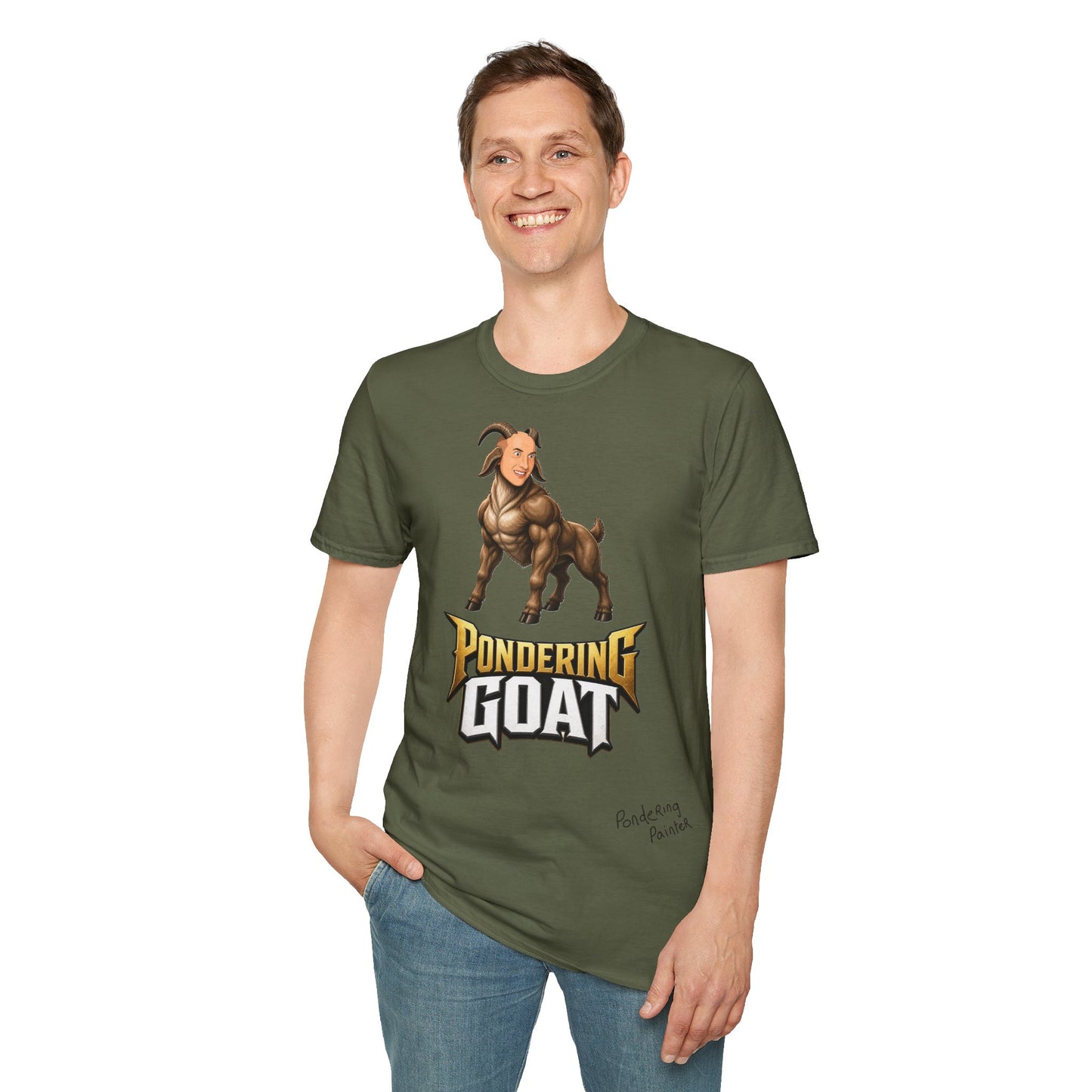 Pondering Goat Graphic T-Shirt