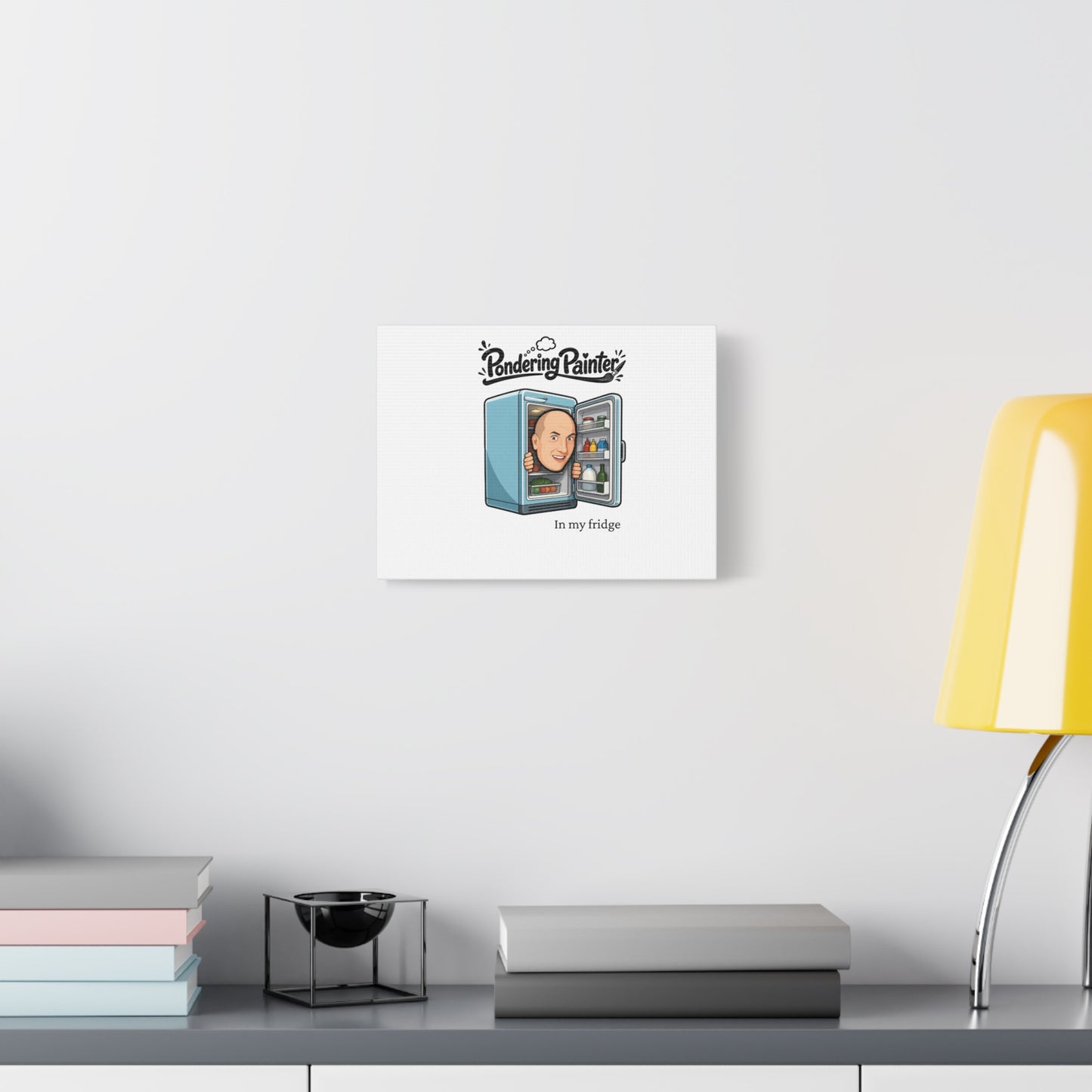 Pondering Painter 'In My Fridge' Matte Canvas Print