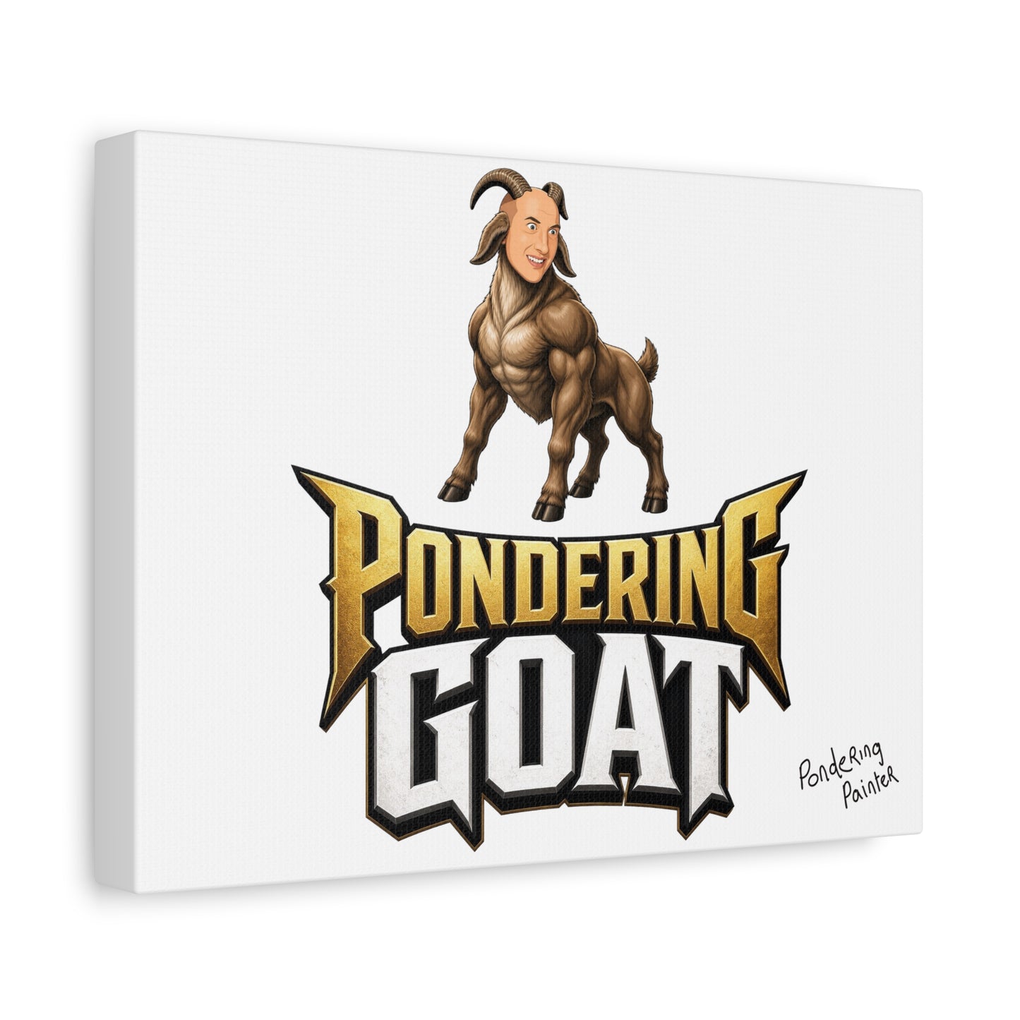 Pondering Goat Matte Canvas Print "12x9"