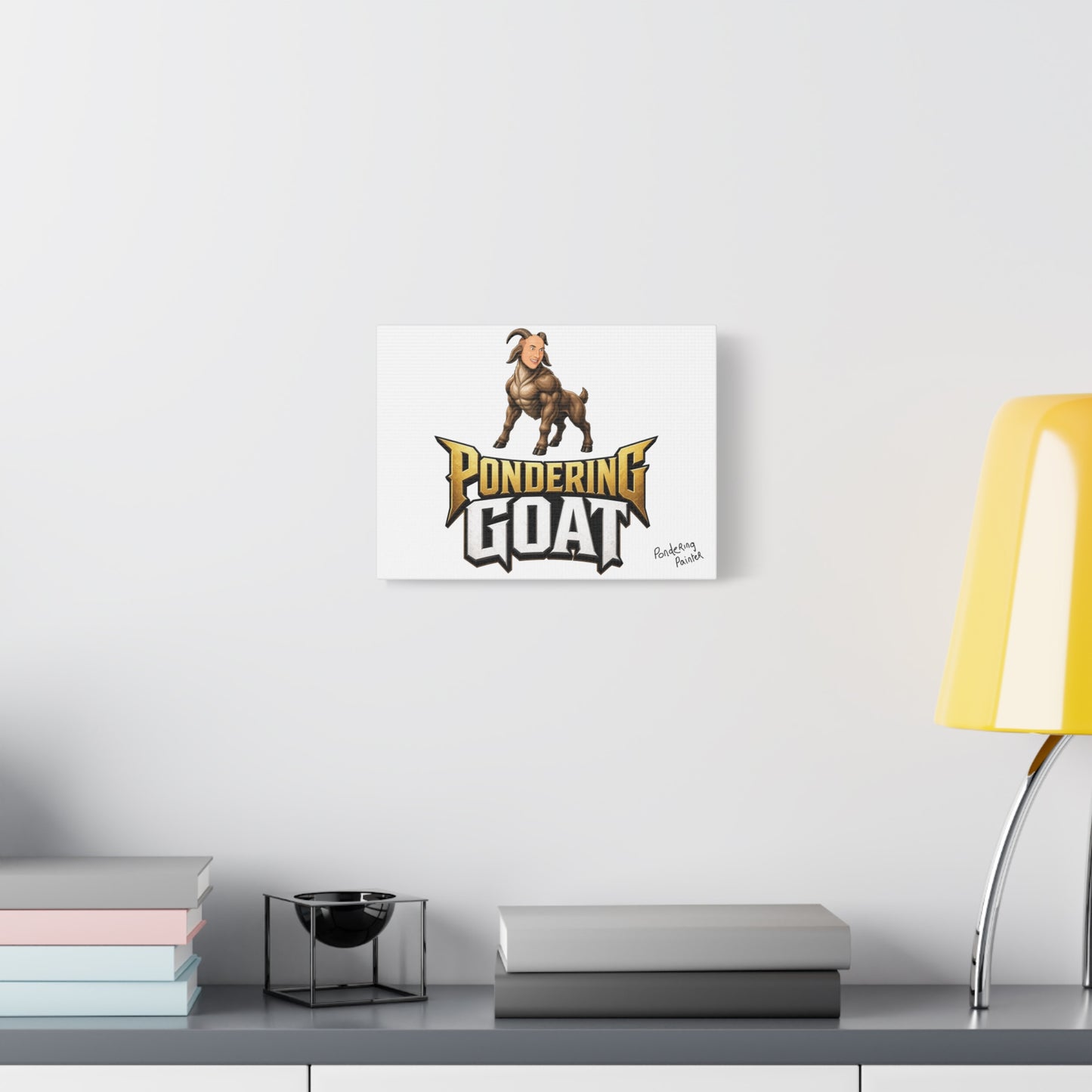 Pondering Goat Matte Canvas Print "12x9"