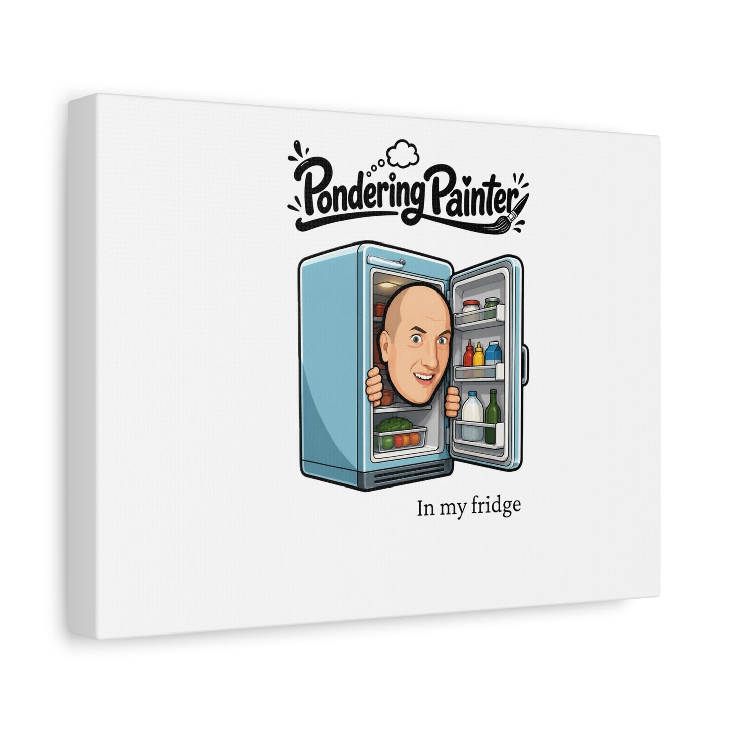 Pondering Painter 'In My Fridge' Matte Canvas Print