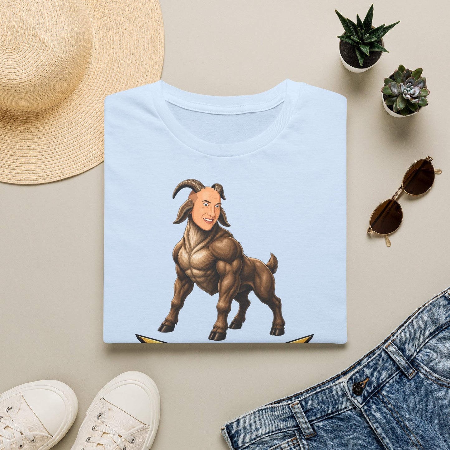 Pondering Goat Graphic T-Shirt