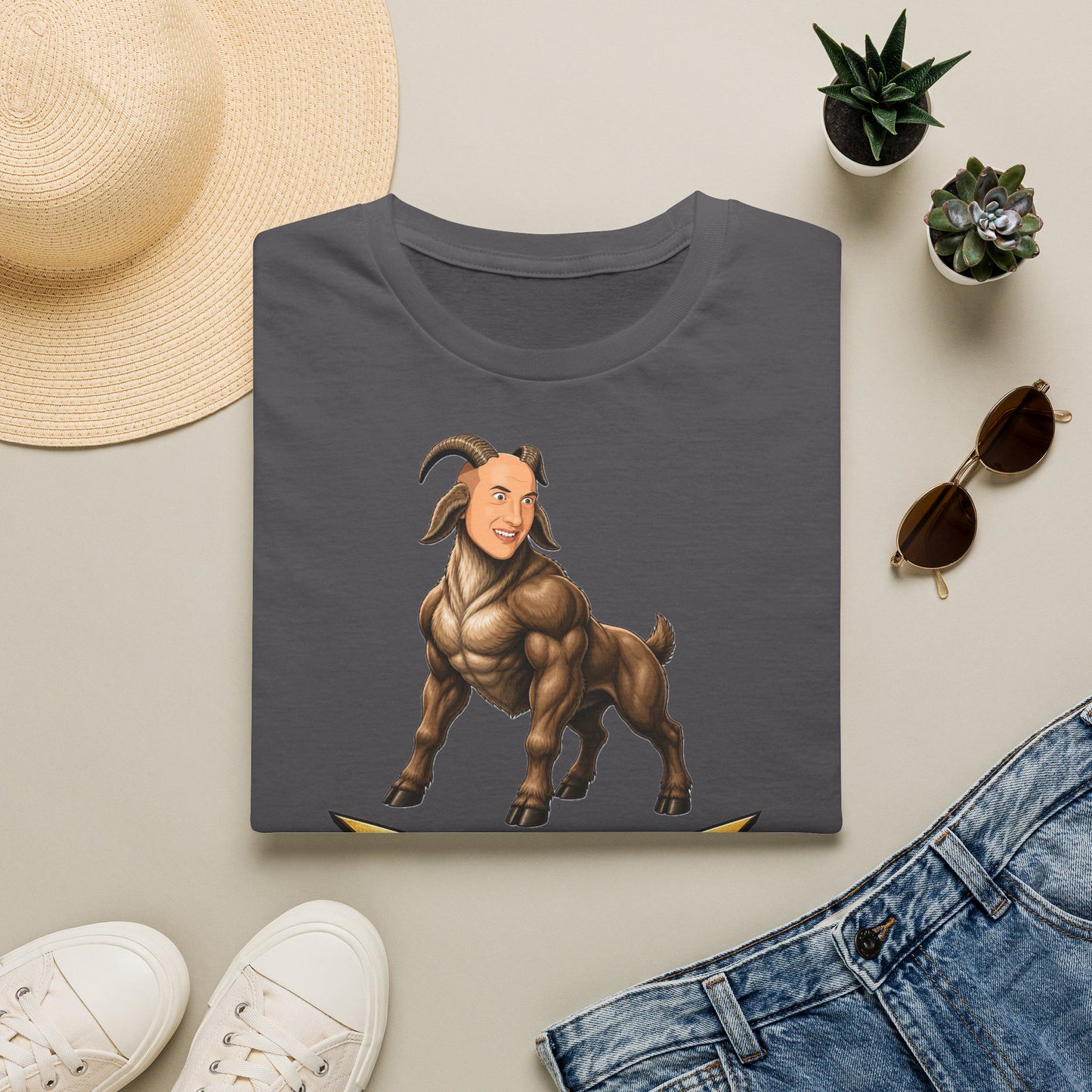 Pondering Goat Graphic T-Shirt