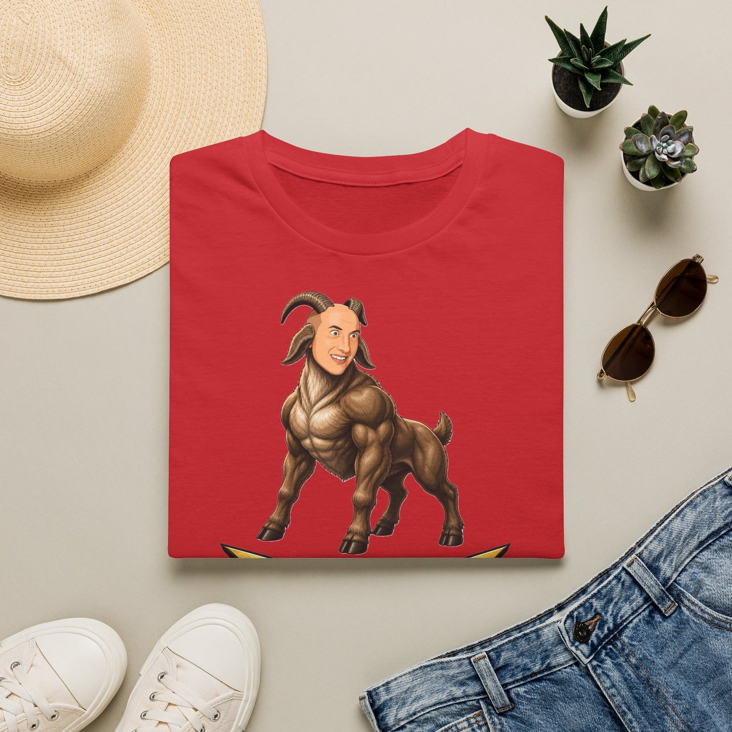 Pondering Goat Graphic T-Shirt