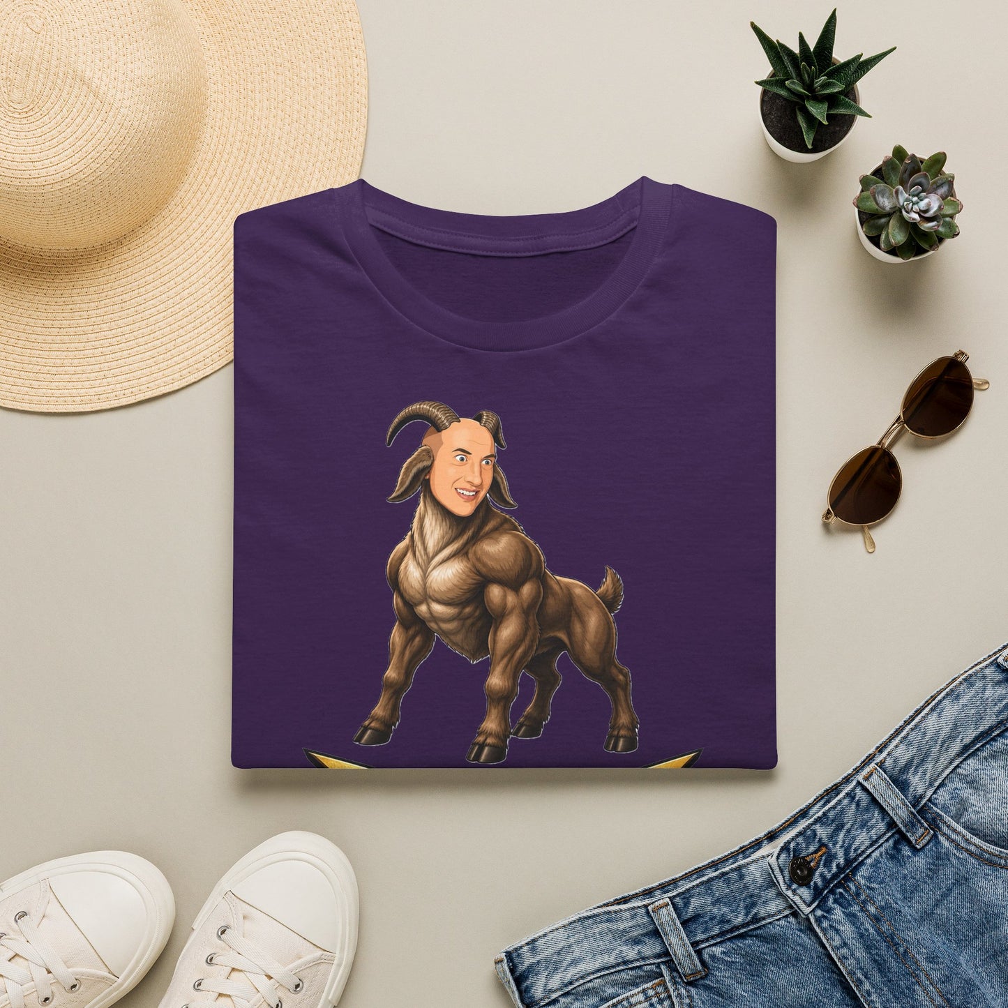 Pondering Goat Graphic T-Shirt