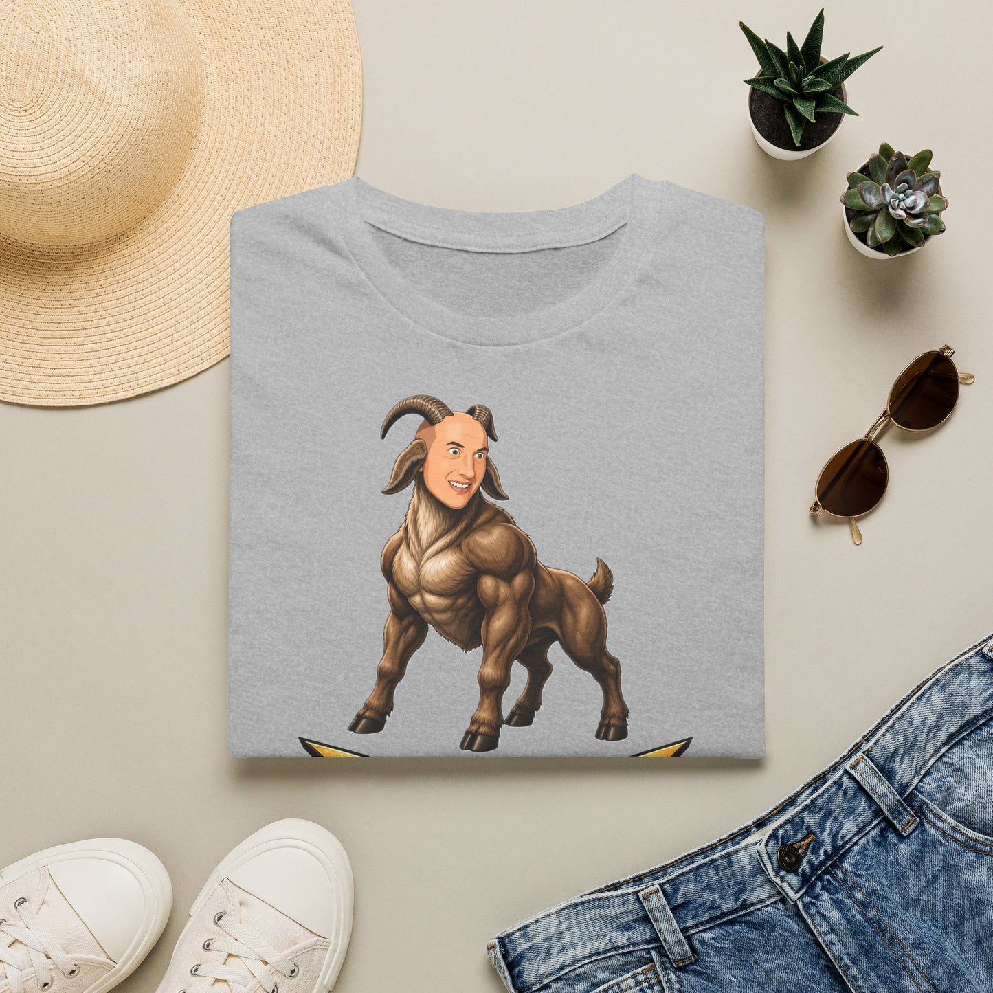 Pondering Goat Graphic T-Shirt