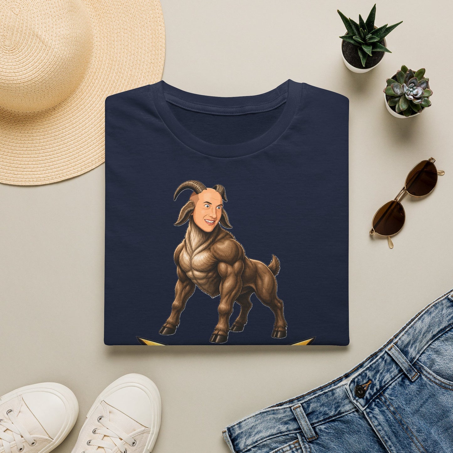 Pondering Goat Graphic T-Shirt