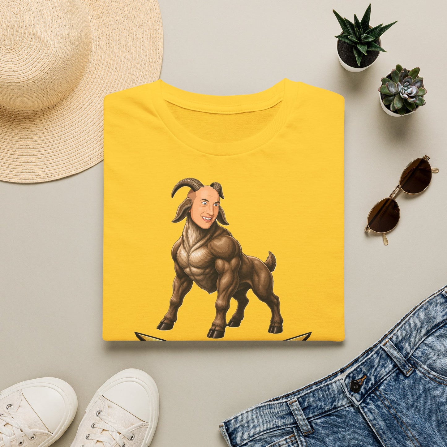 Pondering Goat Graphic T-Shirt