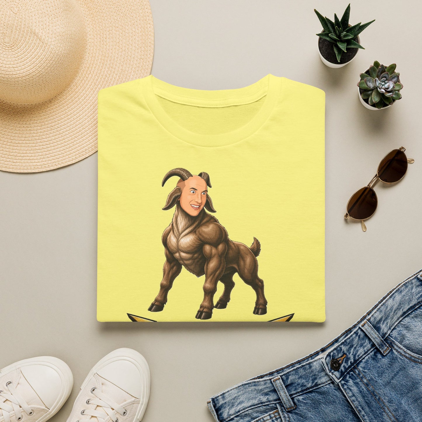 Pondering Goat Graphic T-Shirt