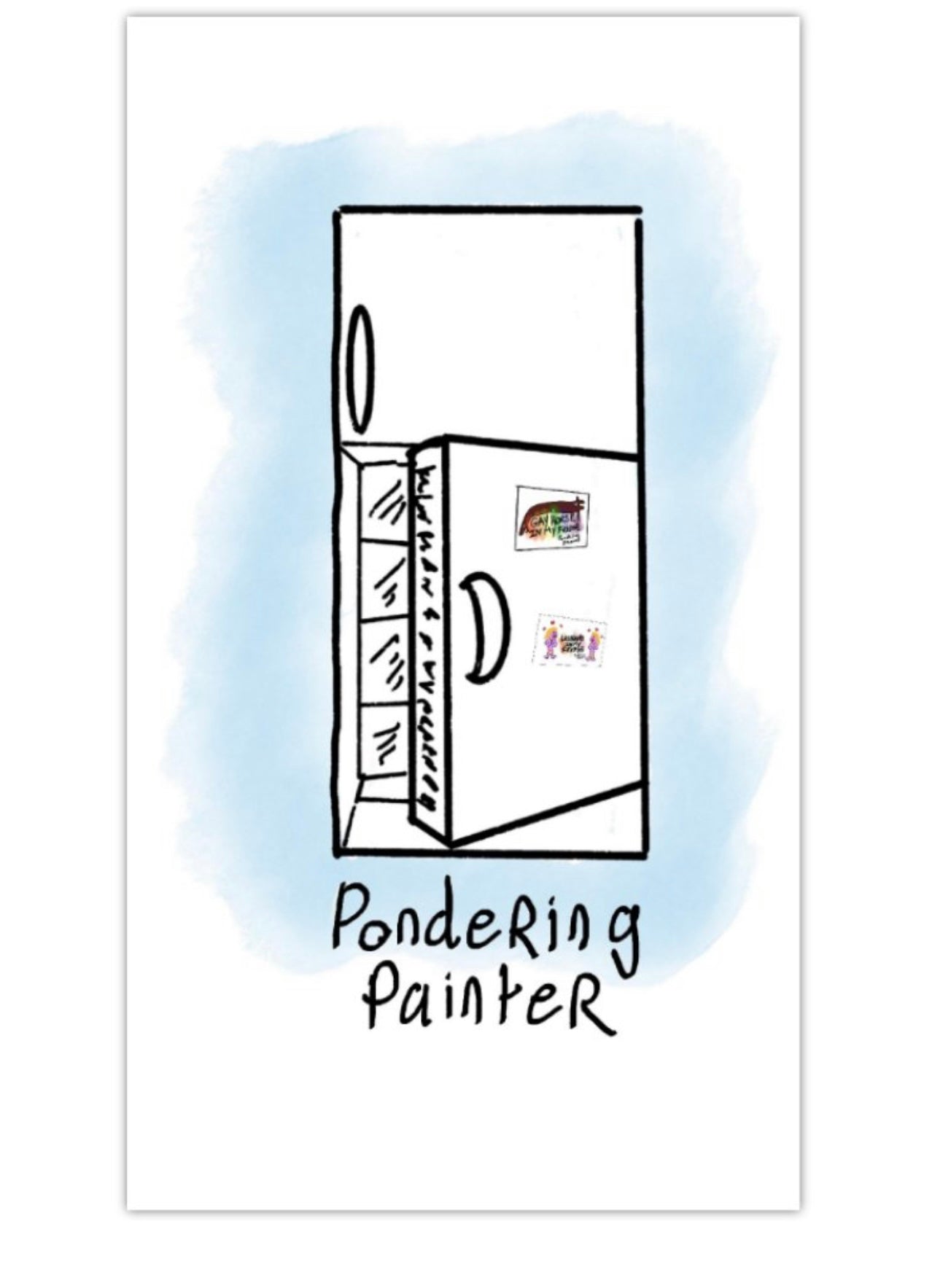 Pondering Painter Fridge Magnet